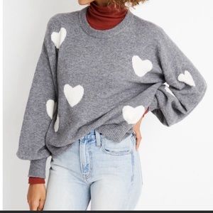 Madewell Heart Balloon Sweater- mustard color